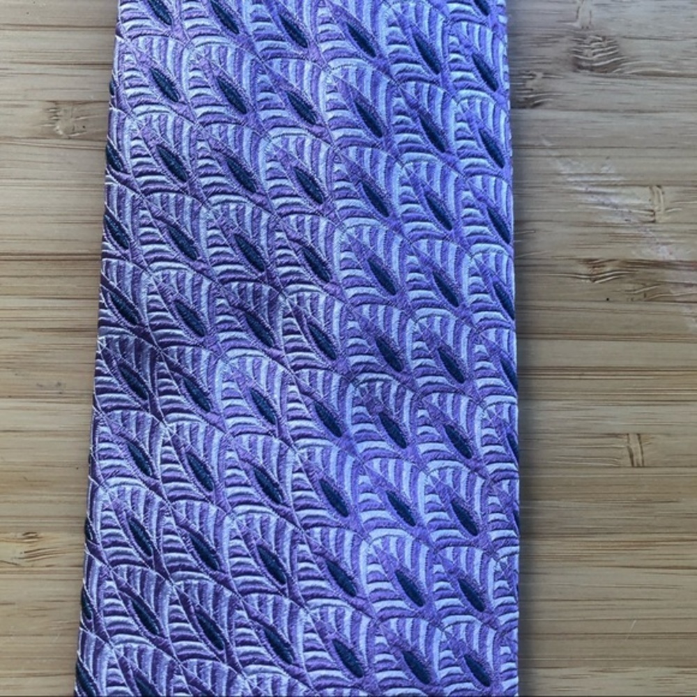 Altea Lavender Blue Geometric Silk Tie - Picture 5 of 6